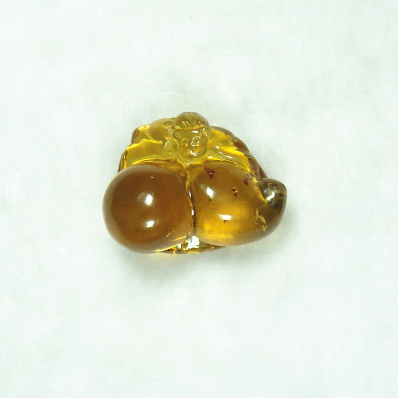 天然正品缅甸琥珀雕件 精雕招财辟邪葫芦吊坠手链坠