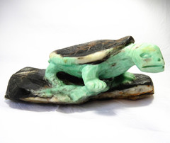 天然祖母绿雕件摆件 长寿龟形祖母绿 精致的鉴赏收藏礼品包邮