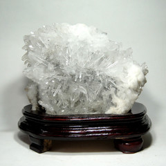 纯天然白水晶簇摆件 白水晶原石水晶晶族 镇宅消磁净化