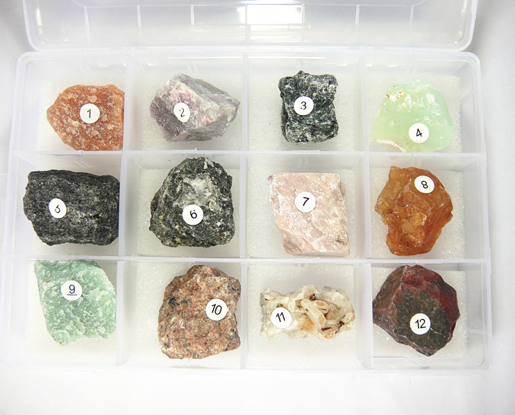 精美彩色封面 地质教学标本【矿物标本（9）】12种石头矿物标本