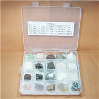20种常见矿物标本塑料盒套装 学校适用教学矿物岩石标本