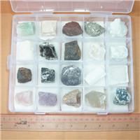 20种常见矿物标本塑料盒套装 学校适用教学矿物岩石标本