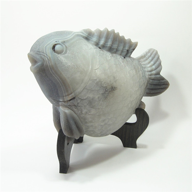 纯天然玛瑙原石雕刻鱼摆件连年有鱼风水家居招财收藏精品礼物收藏