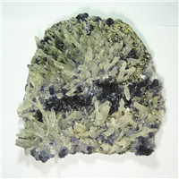 天然水晶簇与紫萤石共生原石原矿矿物晶体标本奇石观赏石收藏佳品