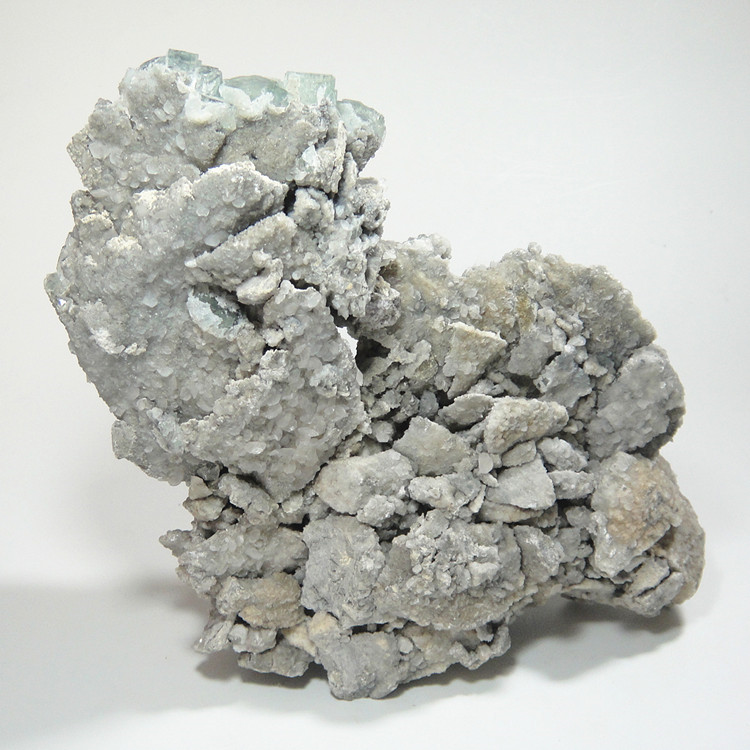 天然方解石与萤石共生原石原矿矿石矿物晶体奇石教学标本观赏石