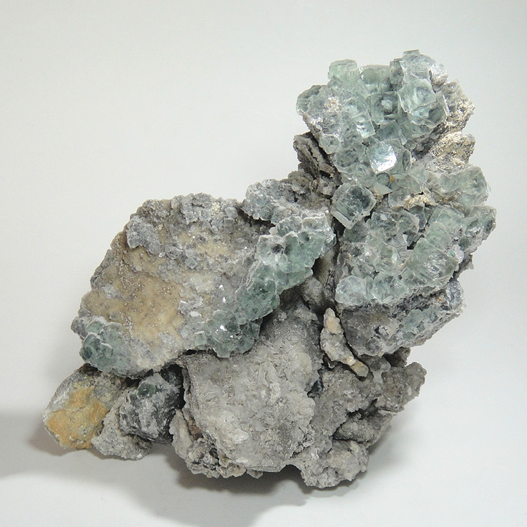 天然方解石与萤石共生原石原矿矿石矿物晶体奇石教学标本观赏石