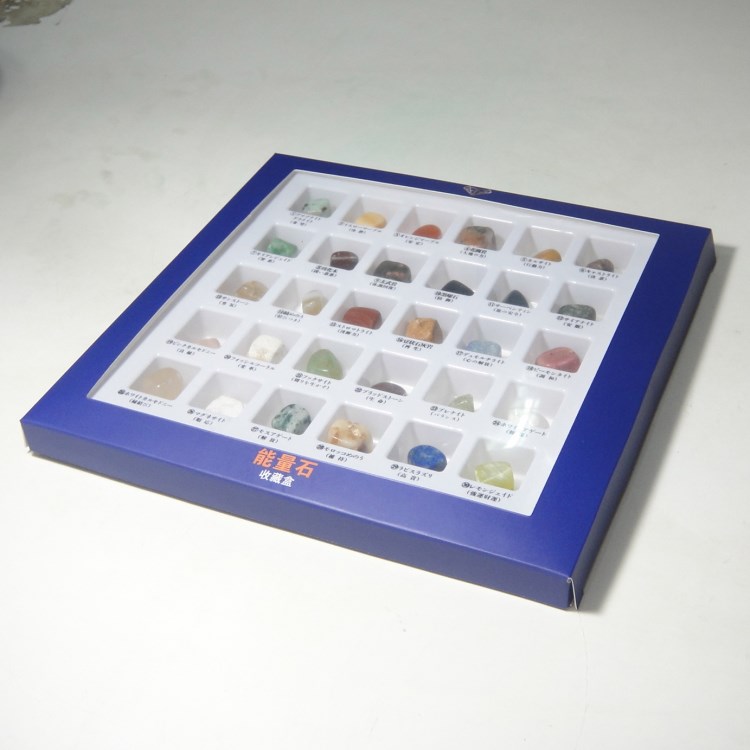 纯天然30种抛光半宝石标本盒 七彩石头标本 寓教于乐儿童玩具礼物